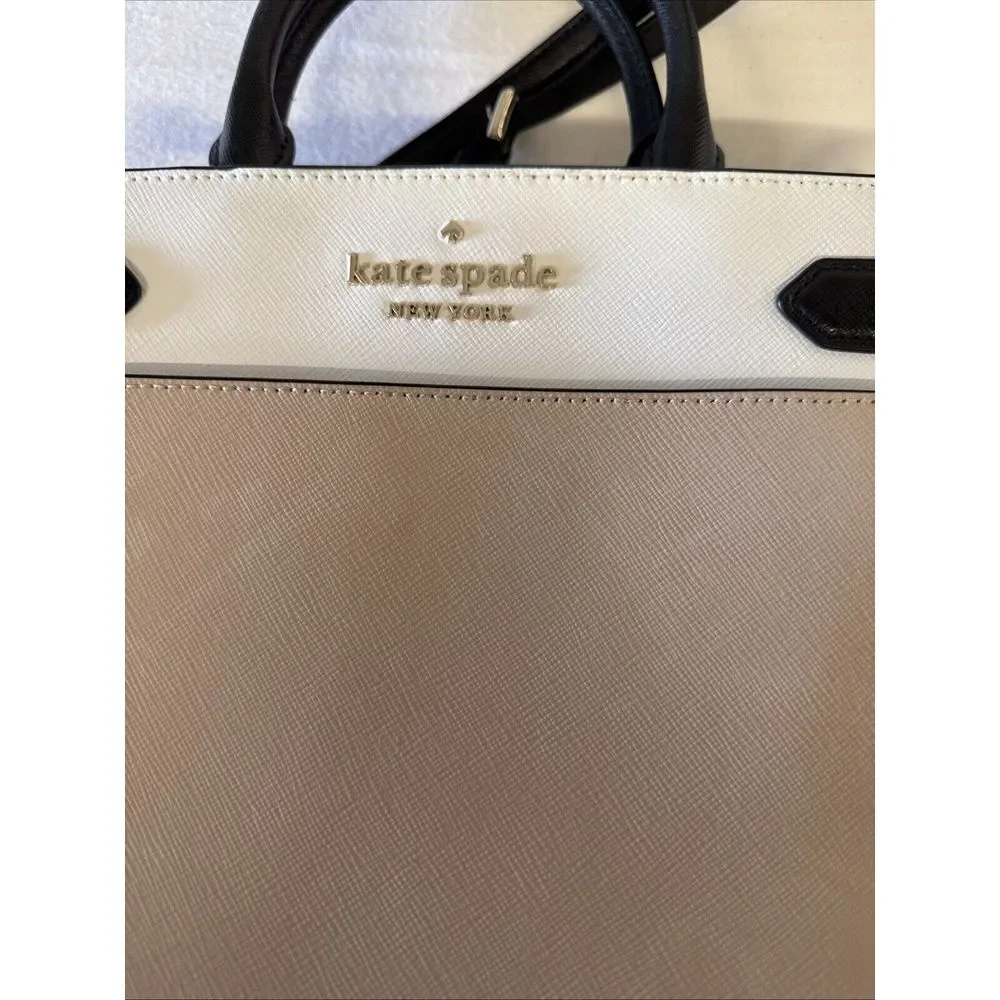 KATE SPADE NEW YORK STACI MEDIUM SATCHEL PURSE LEATHER‎ COLORBLOCK TOTE Bag